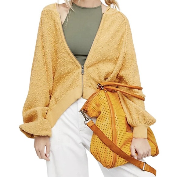 Free People Jackets & Blazers - Free People Jacket Women Large Mustard Bohemian Oversized Festival Relaxed